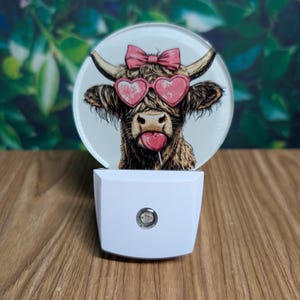 Cow Bathroom Decor - Cute Cow Night Light - Cow Decor - Nursery Nightlight - Kids Room Decor - Sensor Light - Highland Cow - Summer Highland
