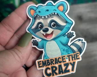 Racoon Sticker - Raccoon Sticker - Laptop Sticker - Cute Sticker - Racoon Laptop Decal - Animal Sticker - Crazy Sticker - Animal Decal