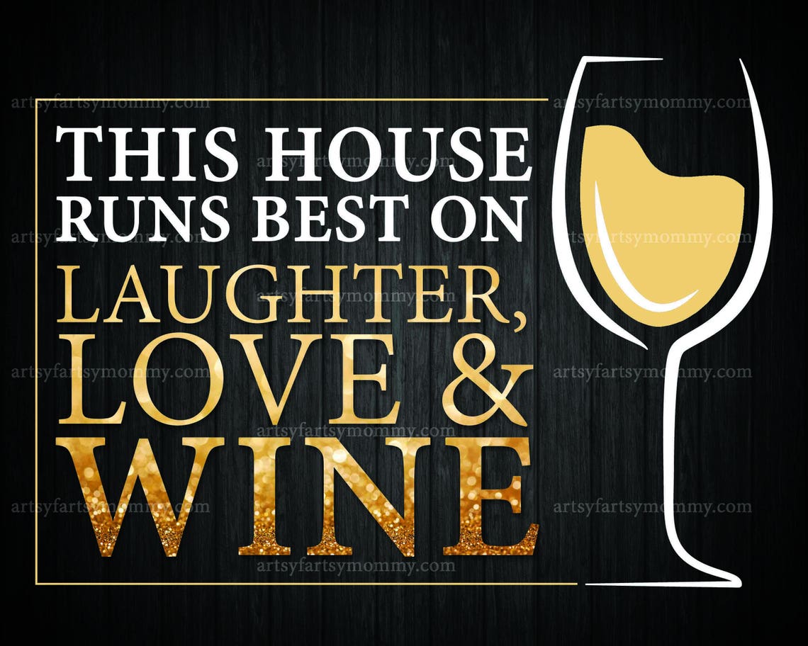 Wine Sign Printable Sign Wine Print Digital Download Etsy