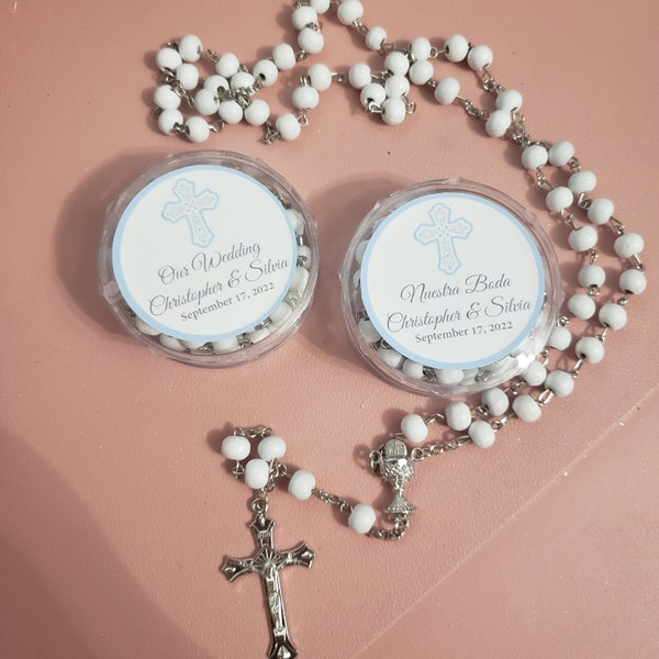 Rosary Favor - Wedding Favors - Religious Party Favors - Rosary Favors for Wedding - Holy Matrimony Rosary Favors - 12ct