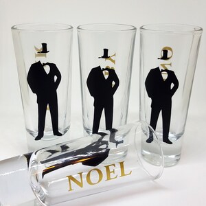 Groomsmen Shot Glasses - Personalized Shot Glasses - Bridal Gift - Custom Shot Glasses - Grooms Gift - Shot Glasses - Groomsmen Gift - 4ct.