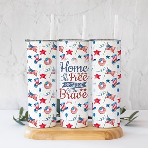 4th of July Print - July 4th Tumbler - Independence Day Print - Sublimation Design - 20oz Skinny Tumbler Wraps Templates - Seamless Wrap