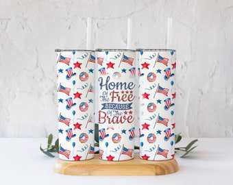 4th of July Print - July 4th Tumbler - Independence Day Print - Sublimation Design - 20oz Skinny Tumbler Wraps Templates - Seamless Wrap