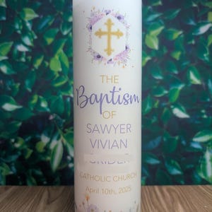 Personalized Baptism Candle - Christening Candle - Vela Para Bautizo - Baptism Candle - Baptism Candle for Girls - Baptism Gift - Baptism