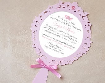 Princess Mirror Invitation – Shimmering Pink, Sweet Sixteen, Quinceanera (10ct)