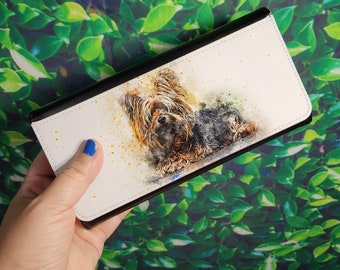 Yorkie Dog - Dog Portrait Wallet - Custom Dog Wallet - Women's Wallet - Mother’s Day Gift - Dog Mom Wallet - Faux Leather Women's Wallet