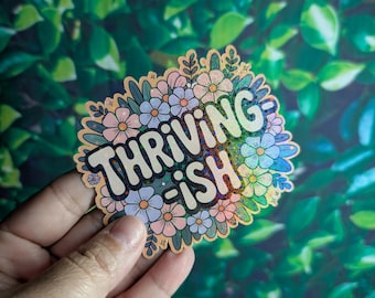 Thriving-ish Holographic Magnet | Sarcastic Fridge Decor