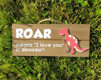 Decor dinosaurus - jongenskamer - dinosaurusthema - houten bord dinosaurus - muurkunst kinderkamer - muurkunst dino - peuterkamer - bord dinosaurus
