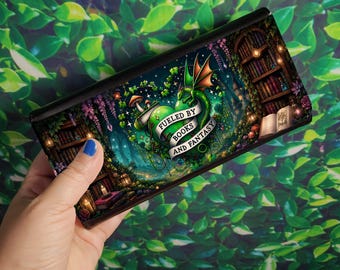 Fantasy Dragon Faux Leather Wallet | Cottagecore Bookish Reading Accessory