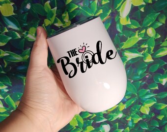 花嫁ギフト - 花嫁カップ - 花嫁ワインタンブラー - ウェディングカップ - 婚約ギフト - 記念日ギフトアイデア - ウェディングワインギフト - 12 オンスワインタンブラー
