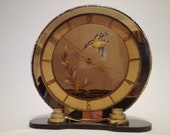Art Deco SMITHS 8 day - Hand painted dial clock . bakelite brass and gold colour mirror 1930 39 s - working