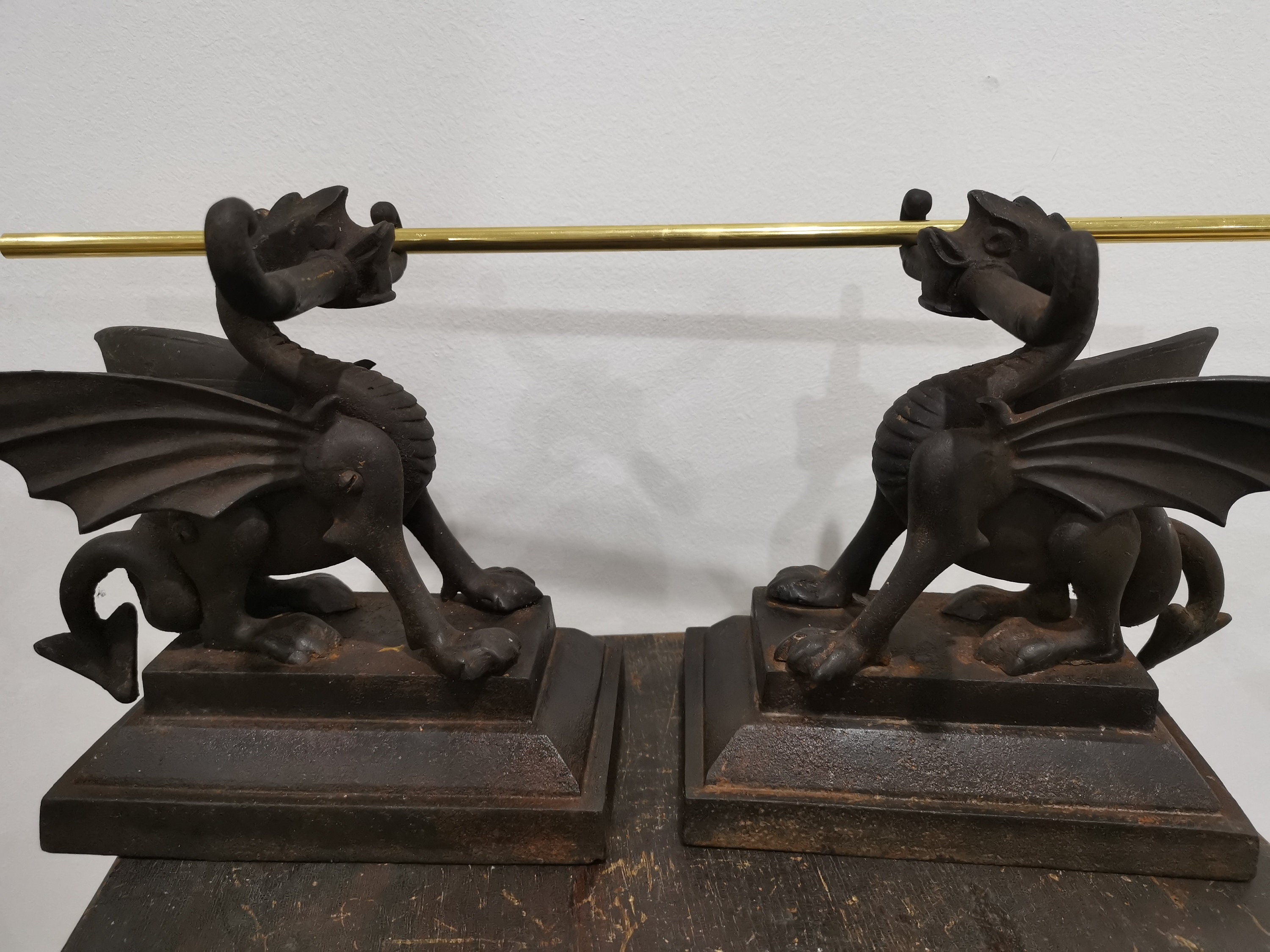19 Th Century Antique Original Dragon Fire Dogs for Fireplace Etsy UK
