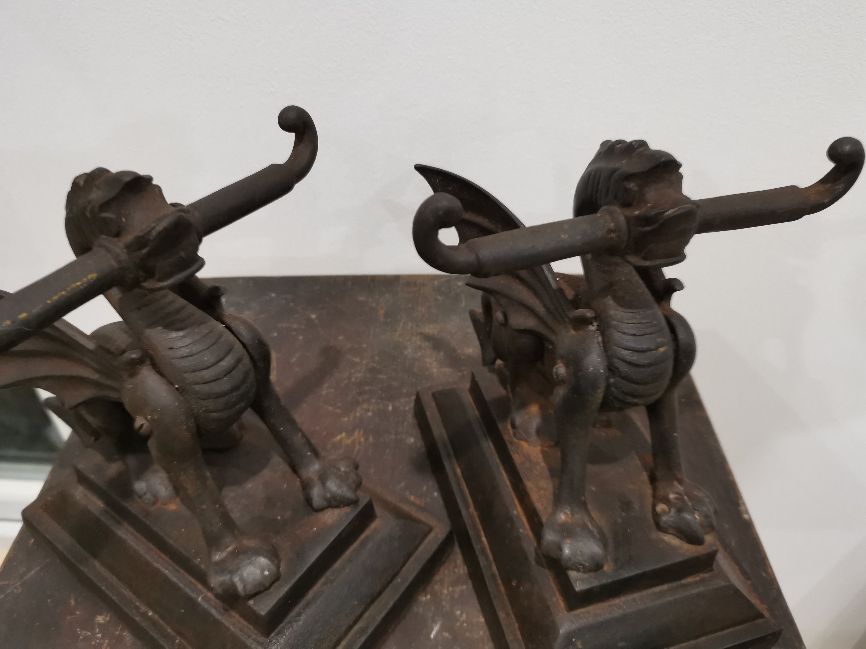 19 Th Century Antique Original Dragon Fire Dogs for Fireplace Etsy UK