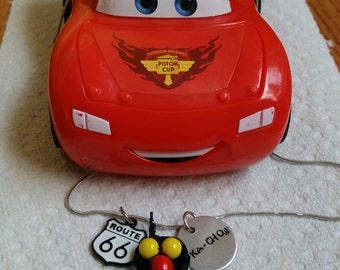 Lightening McQueen from Cars Bubble Gum Bead Necklace