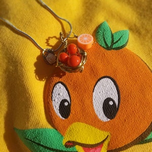 Orange Bird Hidden Mickey Necklace