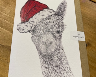 Suri Alpaca Christmas Card