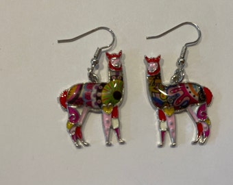 Enamel Alpaca Llama Earrings