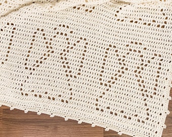 Gabriel Blanket | Filet Crochet Blanket Pattern | Baby Blanket Crochet Pattern | Filet Blanket | Filet Crochet Pattern | Angels | Faith