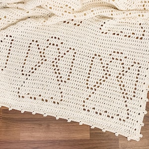 Gabriel Blanket | Filet Crochet Blanket Pattern | Baby Blanket Crochet Pattern | Filet Blanket | Filet Crochet Pattern | Angels | Faith