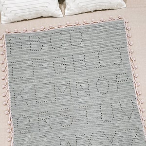 Crochet Alphabet Baby Blanket Pattern | Filet Crochet Alphabet | Alphabet Blanket Pattern | Crochet Baby Blanket | Easy Crochet Pattern