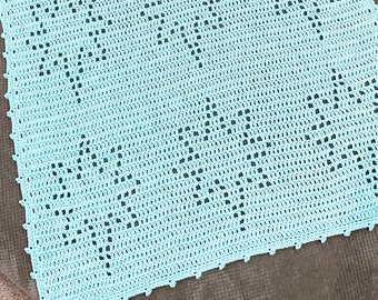 Crochet Christmas Blanket Pattern | Baby Crochet Pattern | Christmas Crochet Throw | Crochet Afghan Pattern | Filet Crochet Blanket Pattern