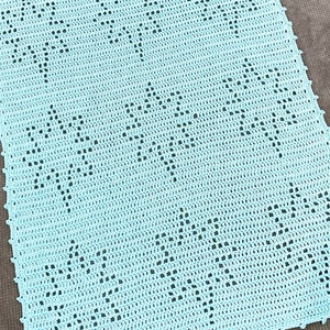 Christmas Afghan Crochet Pattern | Filet Crochet Christmas Blanket | Christmas Crochet Blanket Pattern | Christmas Star Crochet Pattern