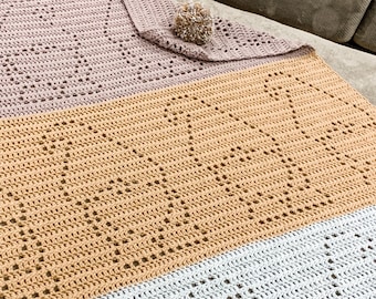 Callan Blanket | Filet Crochet Blanket Pattern | Baby Blanket Crochet Pattern | Filet Blanket | Filet Crochet Pattern | Gnomes | Christmas