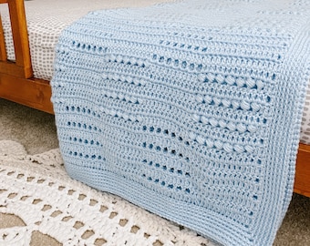 Baby Blanket Crochet Pattern | Filet Crochet Blanket Pattern | Crochet Filet Pattern | Modern Crochet Pattern | Crochet Baby Blanket Pattern