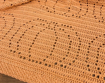 Jack Blanket | Filet Crochet Blanket Pattern | Baby Blanket Crochet Pattern | Filet Blanket | Filet Crochet Pattern | Pumpkins | Halloween