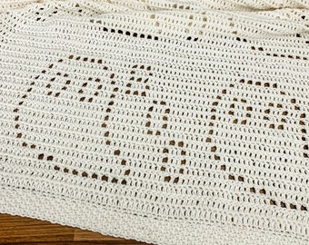 Hugo Blanket | Filet Crochet Blanket Pattern | Baby Blanket Crochet Pattern | Filet Blanket | Filet Crochet Pattern | Ghosts | Halloween