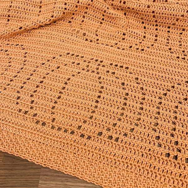 Jack Blanket | Filet Crochet Blanket Pattern | Baby Blanket Crochet Pattern | Filet Blanket | Filet Crochet Pattern | Pumpkins | Halloween