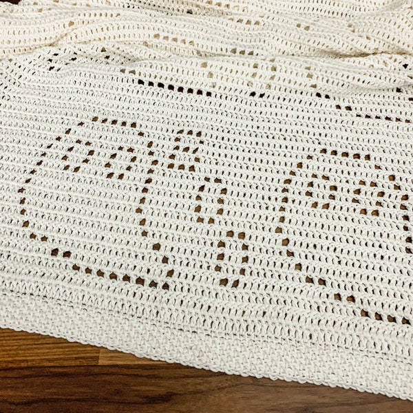 Hugo Blanket | Filet Crochet Blanket Pattern | Baby Blanket Crochet Pattern | Filet Blanket | Filet Crochet Pattern | Ghosts | Halloween