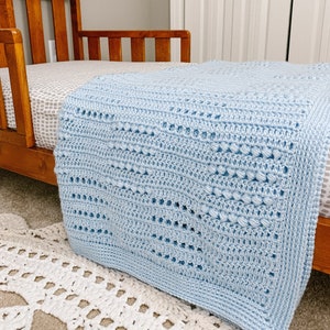 Baby Blanket Crochet Pattern | Filet Crochet Blanket Pattern | Crochet Filet Pattern | Modern Crochet Pattern | Crochet Baby Blanket Pattern