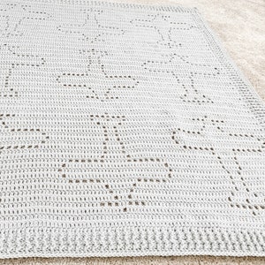 Amelia Blanket | Filet Crochet Blanket Pattern | Baby Blanket Crochet Pattern | Filet Blanket | Filet Crochet Pattern | Vehicles | Airplanes