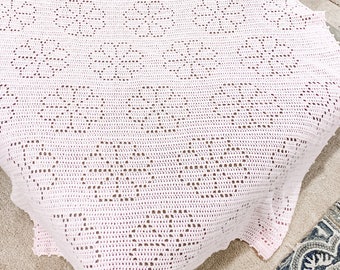 Fleur Blanket | Filet Crochet Blanket Pattern | Baby Blanket Crochet Pattern | Filet Blanket | Filet Crochet Pattern | Flowers | Plants