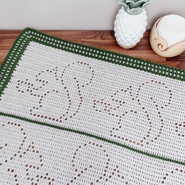 Sandra Blanket | Filet Crochet Blanket Pattern | Baby Blanket Crochet Pattern | Filet Blanket | Filet Crochet Pattern | Squirrels | Woodland