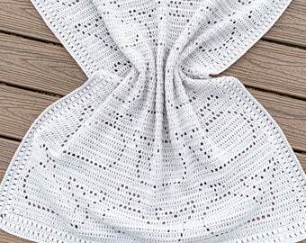 Kai Blanket | Filet Crochet Blanket Pattern | Baby Blanket Crochet Pattern | Filet Blanket | Filet Crochet Pattern | Whale | Animals | Ocean