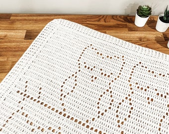 Archie Blanket | Filet Crochet Blanket Pattern | Baby Blanket Crochet Pattern | Filet Blanket | Crochet Pattern | Owls | Woodland Animals