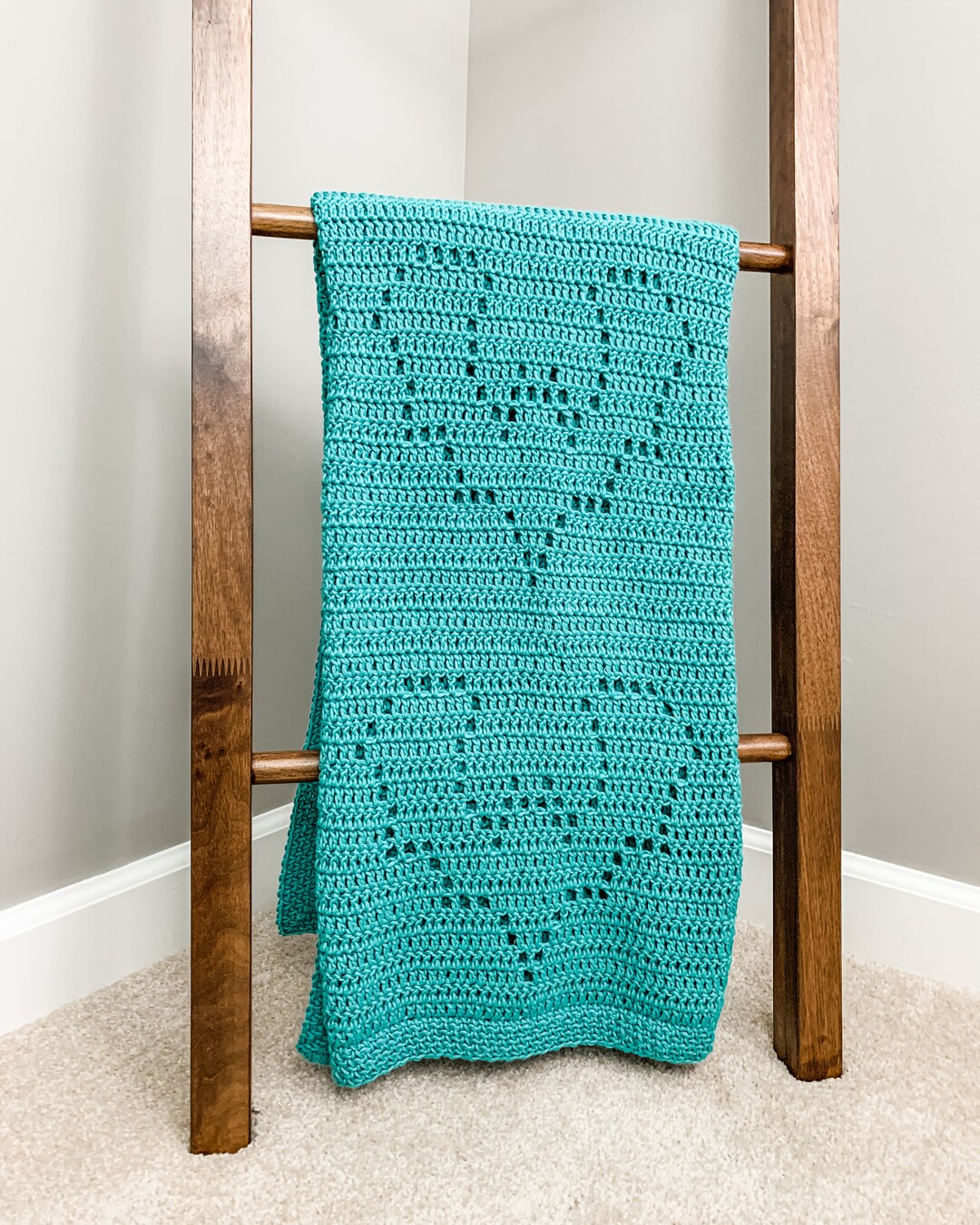 Luna Blanket Filet Crochet Blanket Pattern Baby Blanket Crochet Pattern