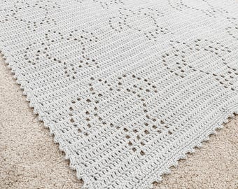 Oliver Blanket | Filet Crochet Blanket Pattern | Baby Blanket Crochet Pattern | Filet Blanket | Filet Crochet Pattern | Sea Turtle | Ocean