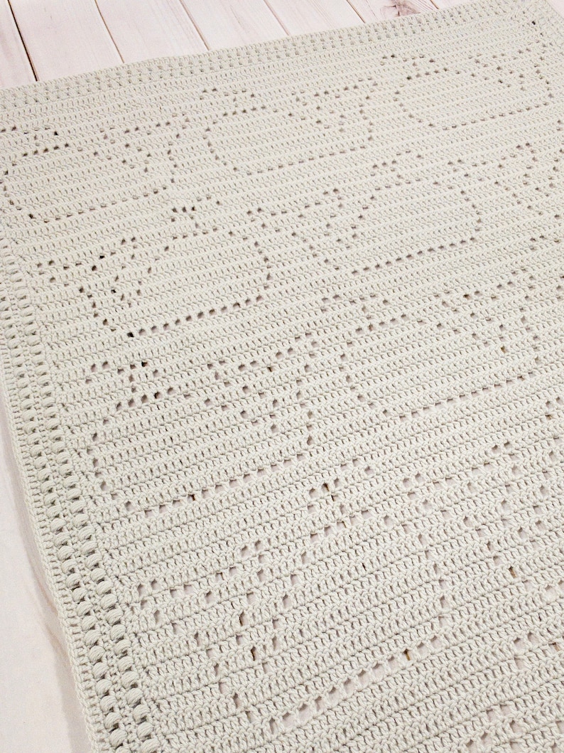 Kai Blanket Filet Crochet Blanket Pattern Baby Blanket Crochet Pattern Filet Blanket Filet Crochet Pattern Whale Animals Ocean image 4