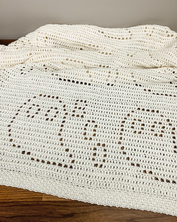 Ghost Blanket Crochet Pattern | Filet Crochet Baby Blanket Pattern | Filet Crochet Ghost | Halloween Crochet Blanket Pattern | Hugo Blanket