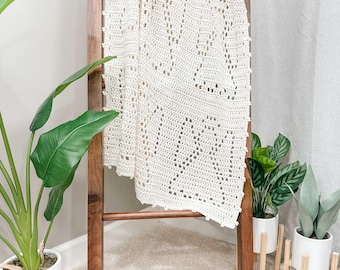 Crochet Angel Blanket Pattern | Angel Filet Crochet Pattern | Religious Crochet Blanket Pattern | Beginner Filet Crochet Christmas Pattern