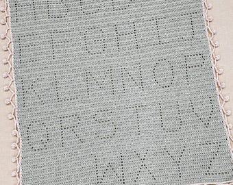Crochet Alphabet Baby Blanket Pattern | Filet Crochet Alphabet | Alphabet Blanket Pattern | Crochet Baby Blanket | Easy Crochet Pattern