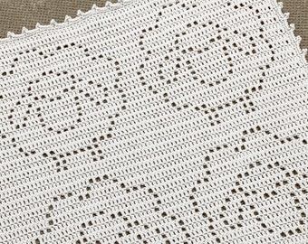 Juno Blanket | Filet Crochet Blanket Pattern | Baby Blanket Crochet Pattern | Filet Blanket | Filet Crochet Pattern | Sheep | Animals | Farm