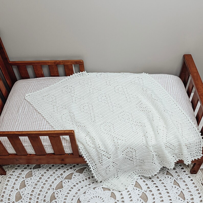 Filet Crochet Blanket Pattern Cancer Awareness Ribbon Etsy