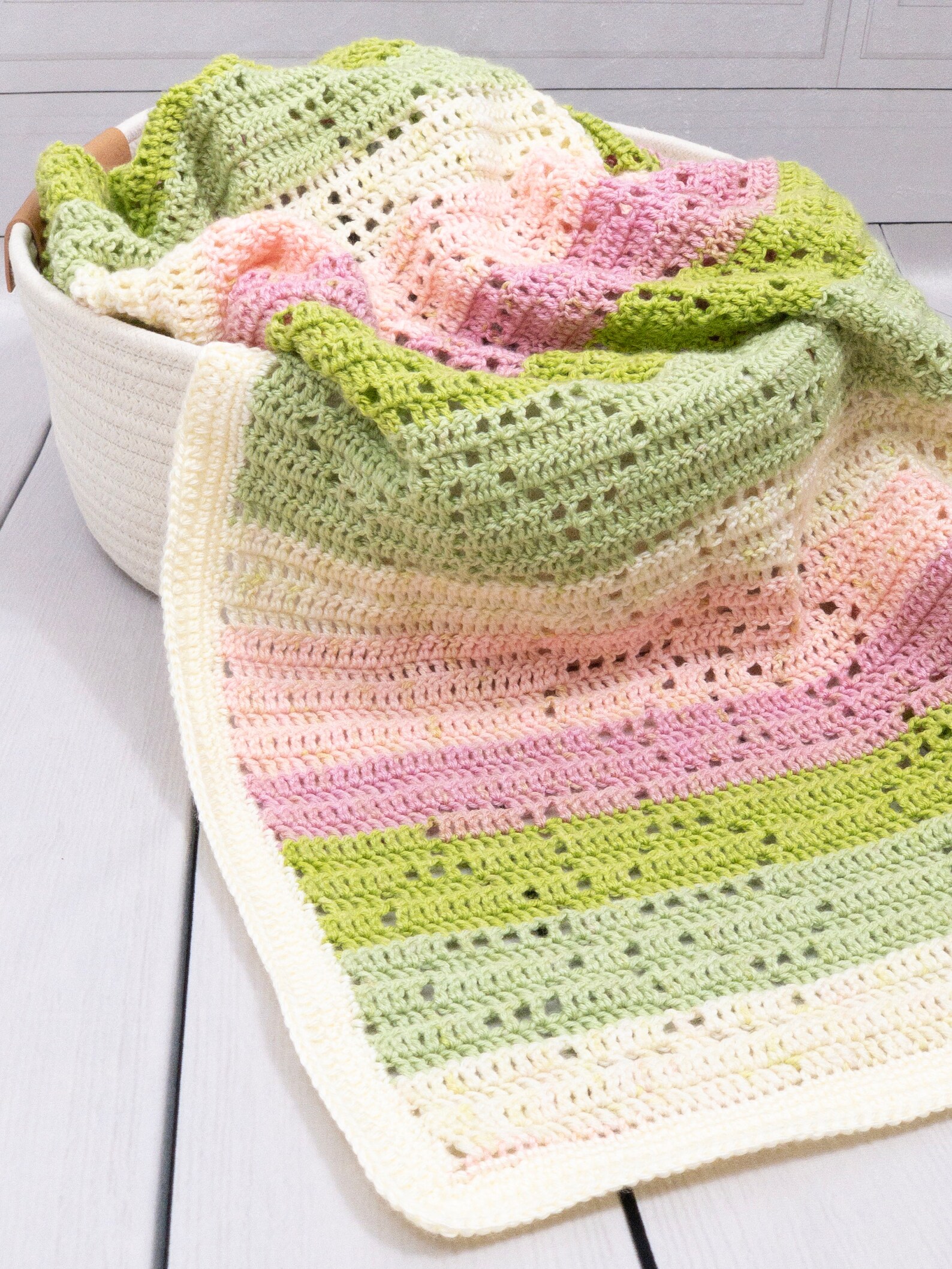 Marguerite Blanket Filet Crochet Blanket Pattern Baby Etsy
