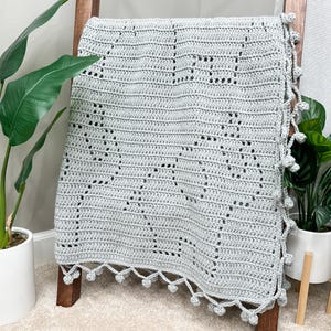 Filet Crochet Blanket Pattern | Baby Blanket Crochet Pattern | Filet Blanket | Filet Crochet Pattern | Elephant | Animals | Penelope Blanket