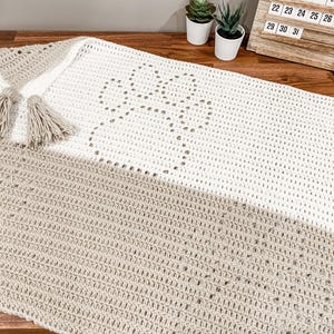 Dakota Blanket | Filet Crochet Blanket Pattern | Baby Blanket Crochet Pattern | Filet Blanket | Filet Crochet Pattern | Paw Prints | Animals