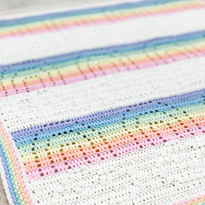 Iris Blanket | Filet Crochet Blanket Pattern | Baby Blanket Crochet Pattern | Filet Blanket | Filet Crochet Pattern | Rainbows & Clouds